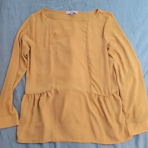 LOFT mustard long sleeve blouse